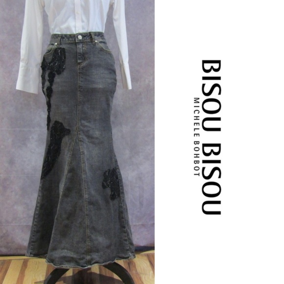 bisou bisou denim mermaid skirt